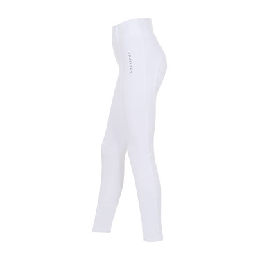 Legging para niña Equestro x FISE full grip corte slim Blanco