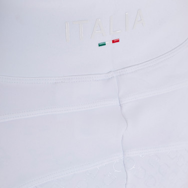 Legging para niña Equestro x FISE full grip corte slim Blanco