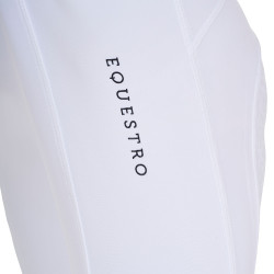 Legging para niña Equestro x FISE full grip corte slim Blanco