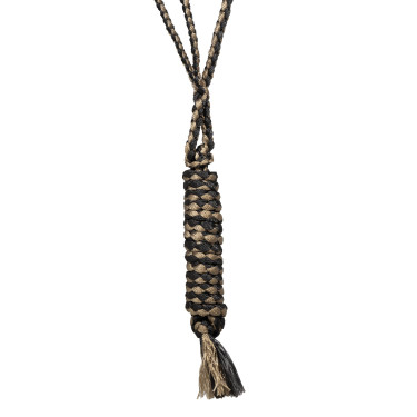 Cabezada de cuerda Pool’s de nariz ancha con ramal Negro / beige