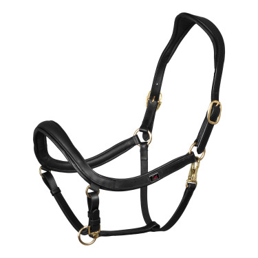 Cabezada de cuero Supreme con muserola sueca Negro