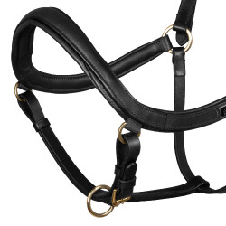 Cabezada de cuero Supreme con muserola sueca Negro