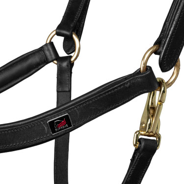 Cabezada de cuero Supreme con muserola sueca Negro