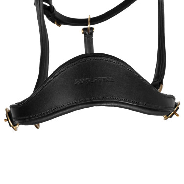 Cabezada de cuero Supreme con muserola sueca Negro