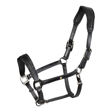 Cabezada de cuero Equestro anatómica Diamond Negro