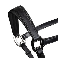 Cabezada de cuero Equestro anatómica Diamond Negro