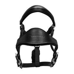 Cabezada ergonómica Equestro con inserciones de cuero Negro / negro