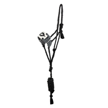 Cabezada de mohair Pool’s motivo Diamond Negro / Gris