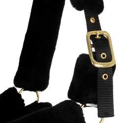 Cabezada de nailon Supreme con forro de lana sintética Premium Negro