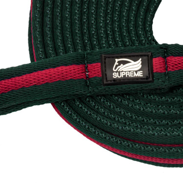 Línea de trabajo de nailon acolchada, acoplable al cabestro Umbria Equitazione Verde cazador / burdeos