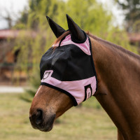 Careta antimoscas Equestro con logotipo frontal Ramo orquídea Rosa