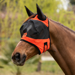 Careta antimoscas Equestro con logotipo frontal Granadina Rojo