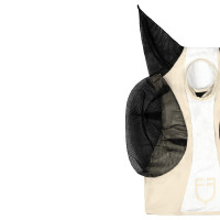 Máscara antimoscas Equestro bicolor de malla After Glow / blanco brillante