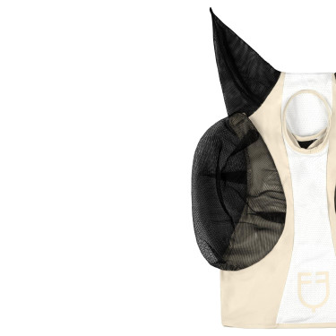 Máscara antimoscas Equestro bicolor de malla After Glow / blanco brillante