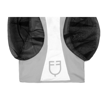 Máscara antimoscas Equestro bicolor de malla Roca lunar / blanco brillante