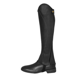 Mini-chaps unisex de Equestro en cuero suave con cremallera lateral Negro