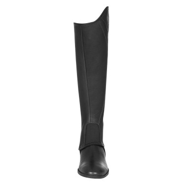 Mini-chaps unisex de Equestro en cuero suave con cremallera lateral Negro