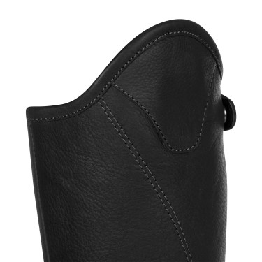 Mini-chaps unisex de Equestro en cuero suave con cremallera lateral Negro