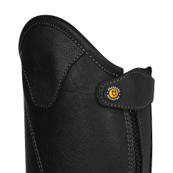 Mini-chaps unisex de Equestro en cuero suave con cremallera lateral Negro