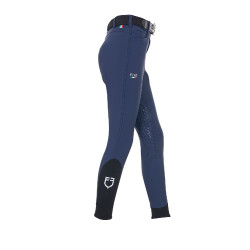 Pantalón de equitación infantil unisex Equestro x FISE con grip en las rodillas Americana marina Azul marino
