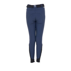 Pantalón de equitación infantil unisex Equestro x FISE con grip en las rodillas Americana marina Azul marino