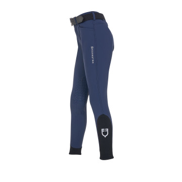 Pantalón de equitación infantil unisex Equestro x FISE con grip en las rodillas Americana marina Azul marino