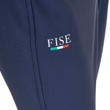 Pantalón de equitación infantil unisex Equestro x FISE con grip en las rodillas Americana marina Azul marino