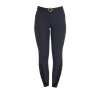 Pantalón de equitación para mujer Equestro full grip de talle alto con forro polar Americana marina Azul marino