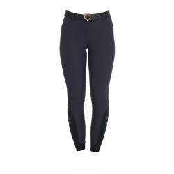 Pantalón de equitación para mujer Equestro full grip de talle alto con forro polar Americana marina Azul marino