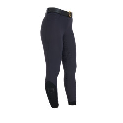 Pantalón de equitación para mujer Equestro full grip de talle alto con forro polar Americana marina Azul marino