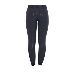 Pantalón de equitación para mujer Equestro full grip de talle alto con forro polar Americana marina Azul marino