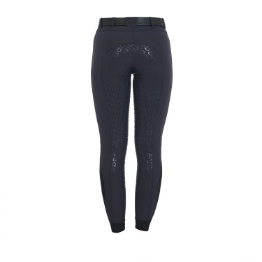 Pantalón de equitación para mujer Equestro full grip de talle alto con forro polar Americana marina Azul marino