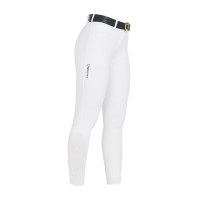 Pantalón de equitación para mujer Equestro full grip de talle alto con forro polar Blanco
