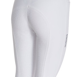 Pantalón de equitación para mujer Equestro full grip de talle alto con forro polar Blanco Pantalón de equitación para mujer Equestro full grip de talle alto con forro polar Blanco