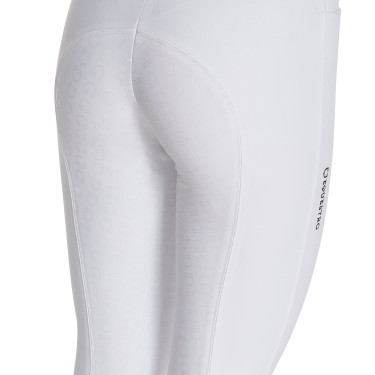 Pantalón de equitación para mujer Equestro full grip de talle alto con forro polar Blanco Pantalón de equitación para mujer Equestro full grip de talle alto con forro polar Blanco