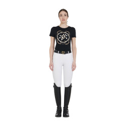 Pantalón de equitación para mujer Equestro full grip de talle alto con forro polar Blanco Pantalón de equitación para mujer Equestro full grip de talle alto con forro polar Blanco