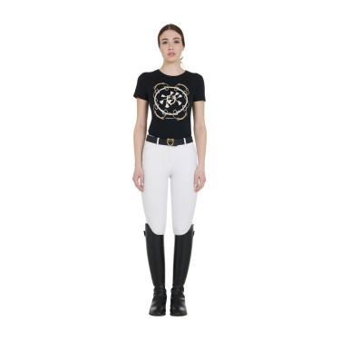 Pantalón de equitación para mujer Equestro full grip de talle alto con forro polar Blanco Pantalón de equitación para mujer Equestro full grip de talle alto con forro polar Blanco