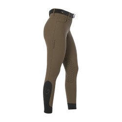 Pantalón de equitación para mujer Equestro con grip en las rodillas de tiro alto Nuez Marr&amp;amp;amp;oacute;n