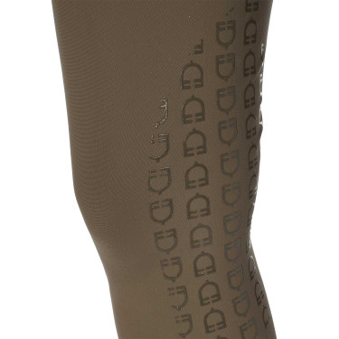 Pantalón de equitación para mujer Equestro con grip en las rodillas de tiro alto Nuez Marr&amp;amp;amp;oacute;n