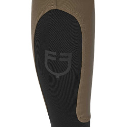Pantalón de equitación para mujer Equestro con grip en las rodillas de tiro alto Nuez Marr&amp;amp;amp;oacute;n