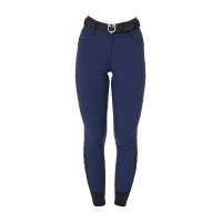 Pantalón de equitación para mujer Equestro con grip en las rodillas de tiro alto Americana marina Azul marino