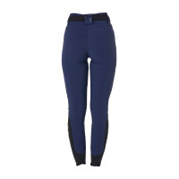 Pantalón de equitación para mujer Equestro con grip en las rodillas de tiro alto Americana marina Azul marino