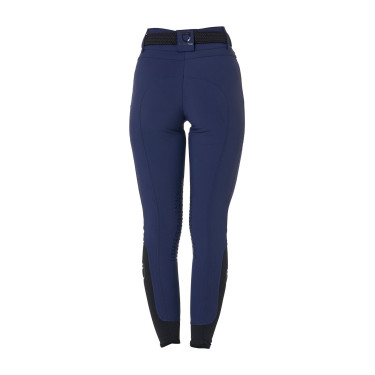 Pantalón de equitación para mujer Equestro con grip en las rodillas de tiro alto Americana marina Azul marino