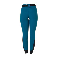 Pantalón de equitación para mujer Equestro con grip en las rodillas de tiro alto Coral azul