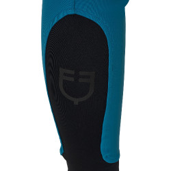 Pantalón de equitación para mujer Equestro con grip en las rodillas de tiro alto Coral azul