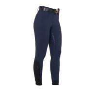 Pantalón de equitación para mujer Equestro con grip en las rodillas, de talle alto y forrado de polar Americana marina Azul mari Pantalón de equitación para mujer Equestro con grip en las rodillas, de talle alto y forrado de polar Americana marina Azul mari