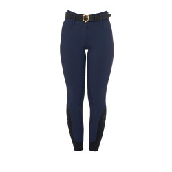 Pantalón de equitación para mujer Equestro con grip en las rodillas, de talle alto y forrado de polar Americana marina Azul mari
