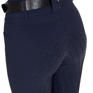 Pantalón de equitación para mujer Equestro con grip en las rodillas, de talle alto y forrado de polar Americana marina Azul mari