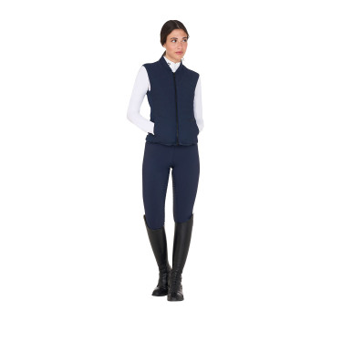 Pantalón de equitación para mujer Equestro con grip en las rodillas, de talle alto y forrado de polar Americana marina Azul mari