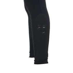 Pantalón de equitación para mujer Equestro con grip en las rodillas, de talle alto y forrado de polar Negro